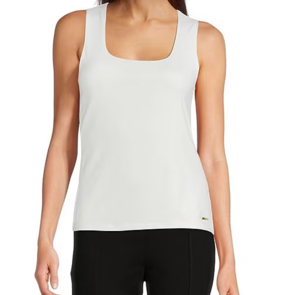 Set of 3 Calvin Klein Soft White Fitted Tank Tops
